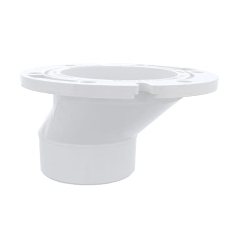 Jones Stephens 3in. x 4in. PVC Offset Toilet Flange with Plastic Swivel Ring less Knockout C54402